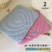 ノートパソコンカバー ノートパソコンケース PCケース タブレットケース iPadケース 13インチ 14インチ 15インチ 15.6インチ 保護ケース キルティング ファスナー 傷予防 汚れ防止 防塵 インナーケース 柔らかい ハート柄 可愛い PCバッグ パソコンバッグ