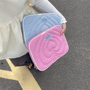 ノートパソコンカバー ノートパソコンケース PCケース タブレットケース iPadケース 11インチ 保護ケース キルティング ファスナー 傷予防 汚れ防止 防塵 インナーケース 柔らかい ハート柄 可愛い PCバッグ パソコンバッグ