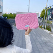 ノートパソコンカバー ノートパソコンケース PCケース タブレットケース iPadケース 11インチ 保護ケース キルティング ファスナー 傷予防 汚れ防止 防塵 インナーケース 柔らかい ハート柄 可愛い PCバッグ パソコンバッグ