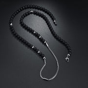 ネックレス メンズ レディース 黒 ロング 長い シルバーカラー ユニセックス アレンジ 取り外し可能 おしゃれ クール レトロ アレンジ