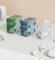 データケーブル収納ボックス 充電ケーブルオーガナイザー 収納ボックス 収納 小物収納 ボックス クリア グリーン ケーブル イヤホン 充電器 アクセサリー デスクトップ