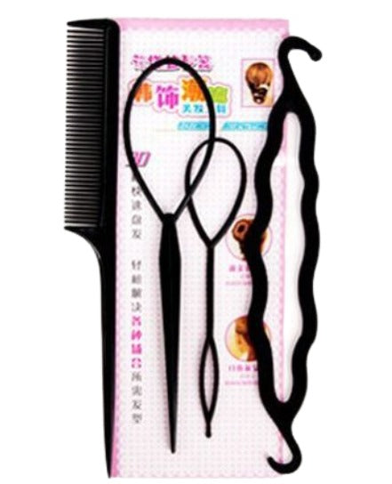 ヘアアレンジツール 4点セット コーム アレンジスティック お団子メーカー シニヨン くるりんぱ ポニーテール まとめ髪 簡単アレンジ