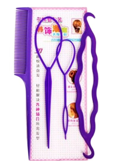 ヘアアレンジツール 4点セット コーム アレンジスティック お団子メーカー シニヨン くるりんぱ ポニーテール まとめ髪 簡単アレンジ