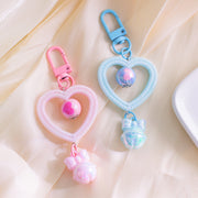 キーホルダー キーリング ストラップ レディース 女性 アクセサリー ファッション雑貨 ハート カニカン リボン 鈴型 ピンク ブルー ホワイト ファンシー メルヘンチック ガーリー ポップ カジュアル かわいい キュート おしゃれ