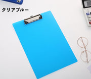 クリップボード A5サイズ バインダー クリップホルダー シンプル 無地 クリアカラー ビジネス オフィス 学校 文房具