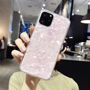 iPhone用ケース iPhone用カバー アイフォン シェル風 貝殻風 TPU スマホカバー スマホケース カバー ケース 保護 防止 お洒落 オシャレ おしゃれ 可愛い かわいい 綺麗 キュート 大人可愛い オーロラカラー ホワイト ブラック ピンク