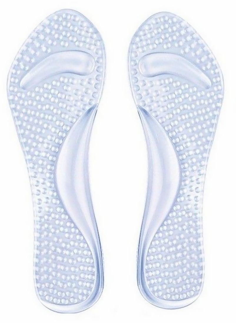 インソール 中敷き レディース ゲルクッション クリア 透明 ソフト シリコン 柔らかい 衝撃吸収 女性用 防滑 滑り止め 立ち仕事 疲れにくい 負担軽減 足裏サポート シューズアイテム ワンサイズ