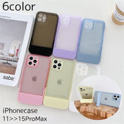 iPhoneケース スタンド機能付き iPhoneカバー ケース カバー 携帯カバー スマホケース クリアカラー シンプル 無地 透け感 立てかけ かわいい おしゃれ シンプル 汚れ防止 傷防止 ホワイト 白 ブラック 黒 ピンク イエロー パープル ブルー くすみカラー パステルカラー 春 夏 秋 冬 レディース メンズ 中学生 高校生 男女兼用 薄い スリム