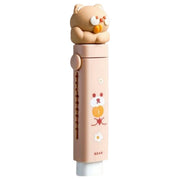 スティック型消しゴム 替えゴム付き 猫 ネコ 肉球 女の子 クマ ウサギ ネコ ケース 文具 文房具 かわいい おしゃれ プレゼント 小学生 中学生 高校生 大学生 大人 パステル コンパクト スライド式 ピンク パープル ブルー イエロー