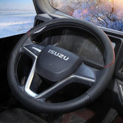 ハンドルカバー ステアリングカバー O型 内装 自動車 普通車 大型車 汎用 レザー調 エコファー ふわふわ 滑り止め 簡単装着