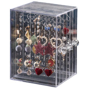アクセサリーケース アクセサリー収納 ジュエリーボックス クリア 透明 大容量 高級感 小物収納 収納ボックス 取っ手付き 引き出し かわいい おしゃれ ネックレス ピアス 指輪 ブレスレット コレクション プレゼント 誕生日 贈り物 展示 保管 防塵