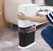 ゴミ箱 ダストボックス ごみ入れ 塵入れ プッシュ式 ワンタッチ 蓋あり 楕円形 省スペース コンパクト ごみばこ インテリア雑貨 日用品雑貨 組み合立て式 シンプル おしゃれ 省スペース ナチュラル 寝室 キッチン 洗面所 トイレ リビング 白 灰 オフホワイト 黒 カーキ