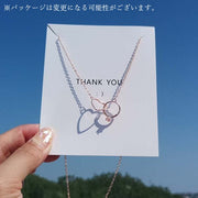 ネックレス レディース 女性 アクセサリー ファッション雑貨 小物 アズキチェーン 細身 細め 指輪型 リング ハート シルバーカラー ローズゴールドカラー かわいい キュート きれい エレガント プレゼント ギフト
