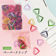 クリップ ペーパークリップ ゼムクリップ 50個セット 100個セット 文具 文房具 事務用品 ステーショナリー 音符 ハート カラフル かわいい 雑貨