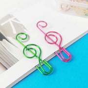 クリップ ペーパークリップ ゼムクリップ 50個セット 100個セット 文具 文房具 事務用品 ステーショナリー 音符 ハート カラフル かわいい 雑貨