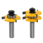ルータービット 3歯 T型ほぞカッター 2本セット 12mmシャンク 横溝 木工 溝ほり 板継ぎ 切削工具 DIY 木材加工