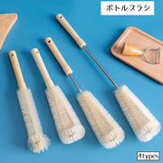 ボトルブラシ キッチンブラシ たわし ロング 柄付き キッチン用品 掃除用品 L字型 洗浄ブラシ ボトル洗い コップ グラス 水筒 哺乳瓶 タンブラー