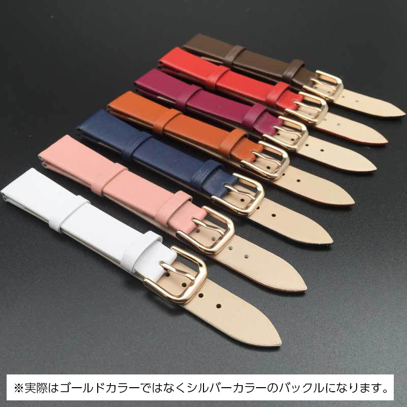 腕時計用ベルト レザーバンド レザーベルト ピンバックル シルバーバックル 時計ベルト 商品画像2