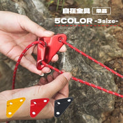 自在金具 三角形 3つ穴 三角 ロープ固定 テント タープ アルミ二ウム ロープストッパー テントグッズ ロープテンショナー ストッパー キャンプ 固定用バックル ロープフック