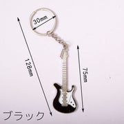 キーホルダー キーリング バッグチャーム ギター エレキギター ミニ ミニチュア 飾り 小物 アクセサリー 二重リング かわいい かっこいい プレゼント ギフト