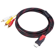 HDMIケーブル プラグ変換ケーブル AVケーブル PCケーブル 周辺機器 HDMI A/M RCA 3単方向 信号変換無 1.5m オス DVD TV 映像 オフィス 会議