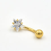 へそピアス 14G レディース 1個 アクセサリー ボディピアス バナナバーベル へそピ ヘソピ 軟骨 耳たぶ ヘリックス カーブバーベル セカンドピアス ラインストーン 14ゲージ 1.6mm 片耳 つけっぱなし ベリー イヤーロブ 舌 眉 トラガス 臍 口 リップ インナーコンク ビジュー 星 スター シンプル おしゃれ かわいい 女性 プレゼント ギフト 贈り物 誕生日