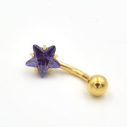 へそピアス 14G レディース 1個 アクセサリー ボディピアス バナナバーベル へそピ ヘソピ 軟骨 耳たぶ ヘリックス カーブバーベル セカンドピアス ラインストーン 14ゲージ 1.6mm 片耳 つけっぱなし ベリー イヤーロブ 舌 眉 トラガス 臍 口 リップ インナーコンク ビジュー 星 スター シンプル おしゃれ かわいい 女性 プレゼント ギフト 贈り物 誕生日
