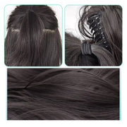 部分ウィッグ ポイントウィッグ バンスクリップ 付け毛 レディース 女性 ヘアアクセサリー ファッション雑貨 ロングヘア 挑発 ウェーブ ストレート 40cm ポニーテール風 ボリューム ブラック ブラウン シンプル カジュアル かわいい キュート