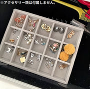 アクセサリーケース ジュエリートレイ ベロア調 大容量 仕切り ディスプレイ 展示 収納 リング ピアス ネックレス イヤリング