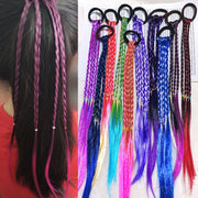 エクステ エクステンション ヘアゴム 子供 つけ毛 三つ編み ブレイズ コーンロウ 編み込み ダンス コスプレ 仮装 ヘアアレンジ