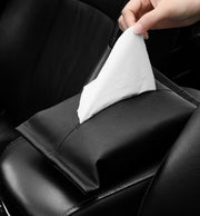ティッシュケース 車用 ティッシュカバー ティッシュボックス 車内収 ホルダー カーアクセサリー カー用品 車用品 ベルト付き ブラック レザー調 無地 シンプル スタイリッシュ かっこいい