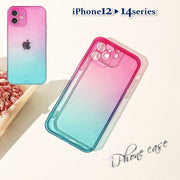 iPhoneケース iPhoneカバー スマホケース スマホカバー レディース 女性 女の子 かわいい グラデーション 透け感 クリア 背面保護 耐衝撃 おしゃれ エッジ レンズ保護 シンプル