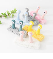 ヘアバンド ヘッドバンド 洗面用 洗顔用 メイク用 かわいい もこもこ カタツムリ 角付き ユニーク まとめ髪 レディース 女性 洗面グッズ 日用品雑貨