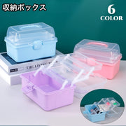 収納ボックス 収納ケース 3段 工具箱 ツールボックス 小物収納 持ち手付き 多機能 持ち運び 仕切り クリア 文房具 薬 化粧品 ネイルツール 透明 雑貨 救急箱 学校 オフィス 家庭