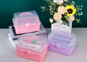 収納ボックス 収納ケース 3段 工具箱 ツールボックス 小物収納 持ち手付き 多機能 持ち運び 仕切り クリア 文房具 薬 化粧品 ネイルツール 透明 雑貨 救急箱 学校 オフィス 家庭