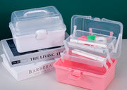 収納ボックス 収納ケース 3段 工具箱 ツールボックス 小物収納 持ち手付き 多機能 持ち運び 仕切り クリア 文房具 薬 化粧品 ネイルツール 透明 雑貨 救急箱 学校 オフィス 家庭