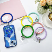 リングストラップ スマホ ブレスレット ストラップホルダー リストストラップ 手首 落下防止 シリコン 携帯 ケースに挟むだけ