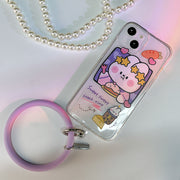リングストラップ スマホ ブレスレット ストラップホルダー リストストラップ 手首 落下防止 シリコン 携帯 ケースに挟むだけ