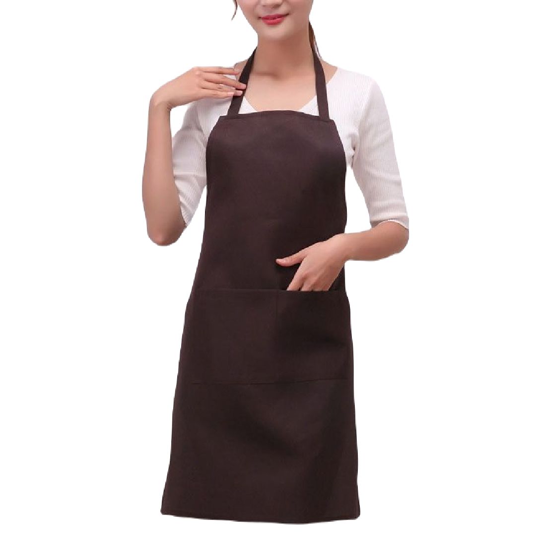 エプロン カフェエプロン キッチンエプロン 前掛け レディース 女性 ブラウン バリエーション画像