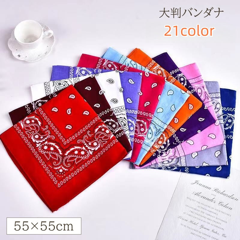 バンダナ レディース メンズ スカーフ 大判 大きめ 商品画像