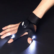 LEDライト付きグローブ 片手用 右手用 左手用 単品 アウトドア フィッシング 釣り 夜間 暗所作業 手袋 光る リチウム