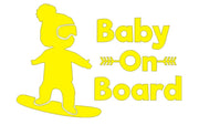 カーステッカー 車用シール baby on boad 赤ちゃん 女の子 男の子 スノーボード 車用ステッカー ボディステッカー デカール おしゃれ かわいい 装飾 デコレーション カーデコ 外装 ドレスアップ カーアクセサリー 自動車用品