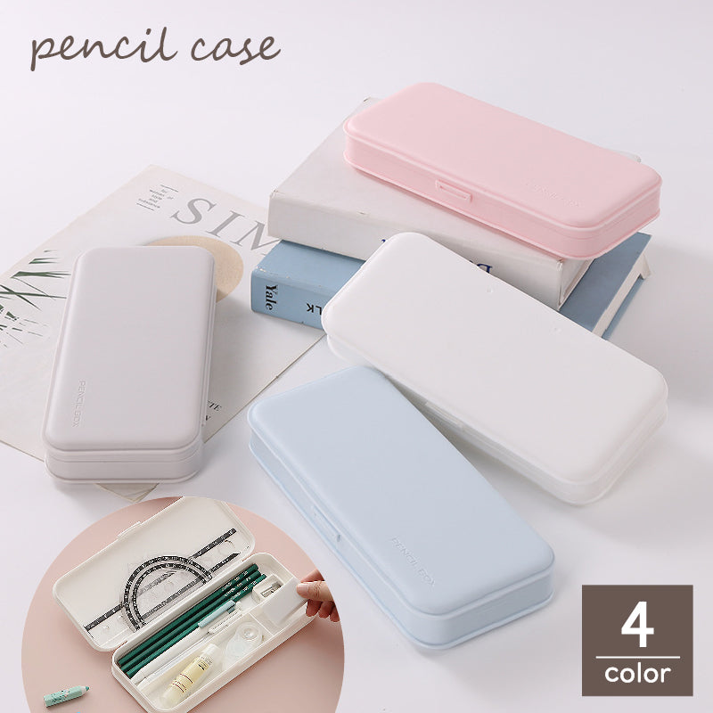 ペンケース 筆箱 ふでばこ 筆記用具入れ 小物収納 文房具ケース ステーショナリー 仕切り付き ボックス型 マットカラー つや消し シンプル 整理整頓 可愛い おしゃれ