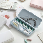 ペンケース 筆箱 ふでばこ 筆記用具入れ 小物収納 文房具ケース ステーショナリー 仕切り付き ボックス型 マットカラー つや消し シンプル 整理整頓 可愛い おしゃれ