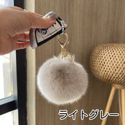 バッグチャーム キーホルダー ポンポンチャーム キーチャーム レディース 女性用 フェイクファー フェイクパール 2重リング ナスカン キーリング かわいい おしゃれ