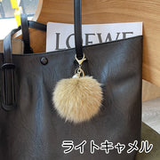 バッグチャーム キーホルダー ポンポンチャーム キーチャーム レディース 女性用 フェイクファー フェイクパール 2重リング ナスカン キーリング かわいい おしゃれ