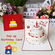 バースデーカード グリーティングカード 手紙 誕生日 3D HAPPYBIRTHDAY ケーキ ポップアップ 飛び出す 立体 メッセージカード かわいい おしゃれ
