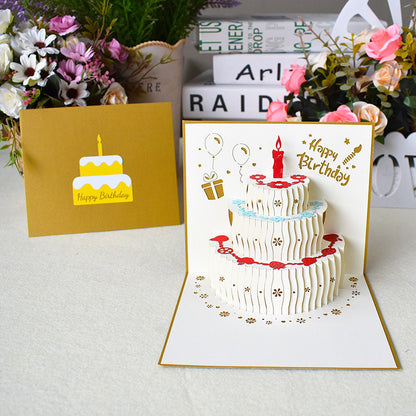 バースデーカード グリーティングカード 手紙 誕生日 3D HAPPYBIRTHDAY 商品画像2