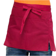 エプロン カフェエプロン レディース メンズ 男女兼用 ユニセックス 大人用 キッチン用品 日用品 前掛け ショート丈 ポケット付き スリット 汚れ防止 無地 単色 ブラック 黒 ブラウン シンプル おしゃれ