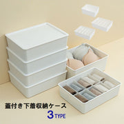 蓋付き下着収納ケース 収納ボックス 収納用品 10マス 15マス 下着 靴下 小物 押し入れ タンス クローゼット 整理 分類 片付け 簡単 便利 ホコリ防止 白